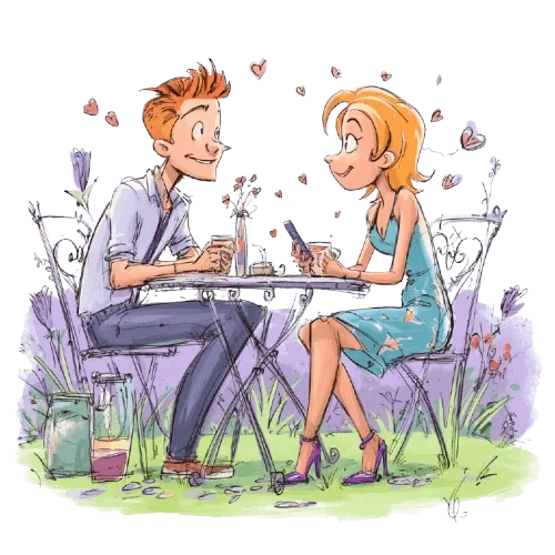 couple au café